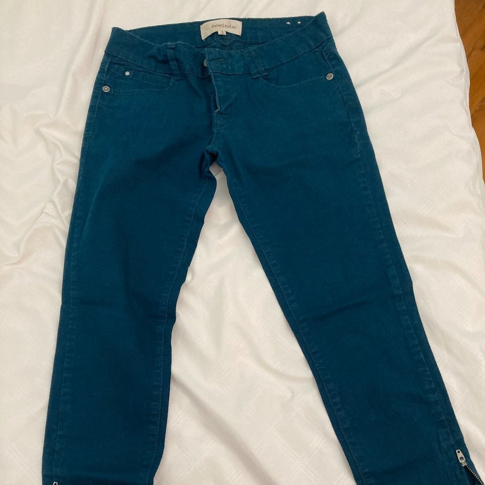 Rewind Teal colored ankle jeans  - size 5